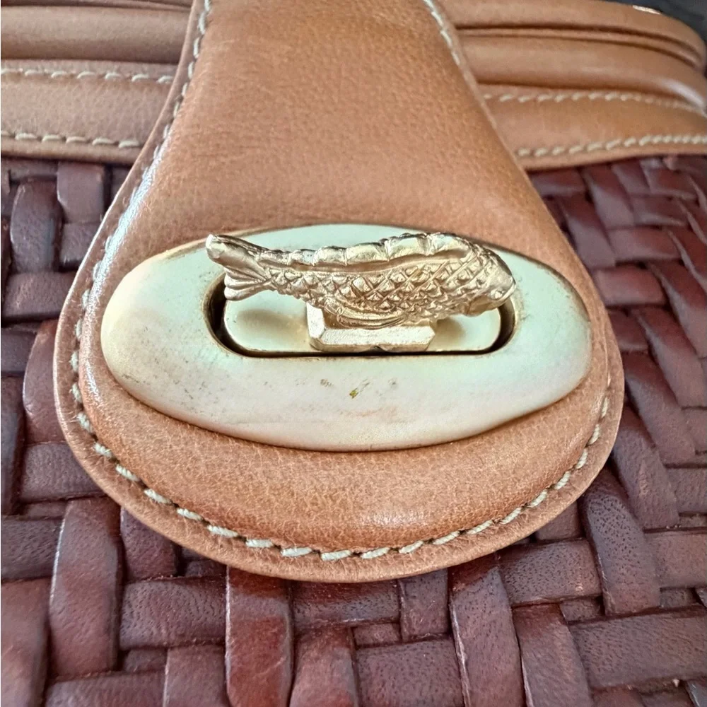 Barry Kieselstein-Cord Woven Leather Crossbody Bag in Brown with Gold Hardware - Picture 5 of 11